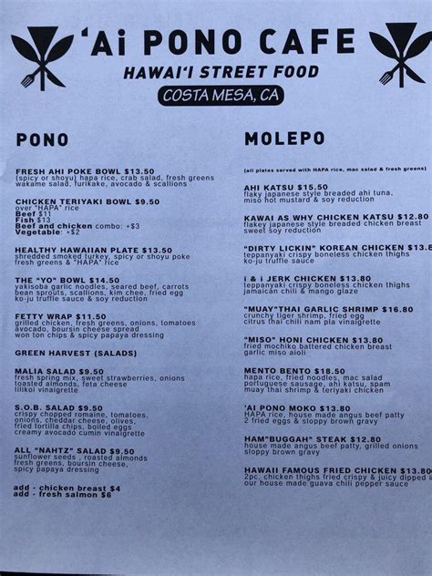 Ai pono cafe costa mesa Ai Pono Café hosted a pop-up tasting at the Red Rock Casino inside the GridIron Grill